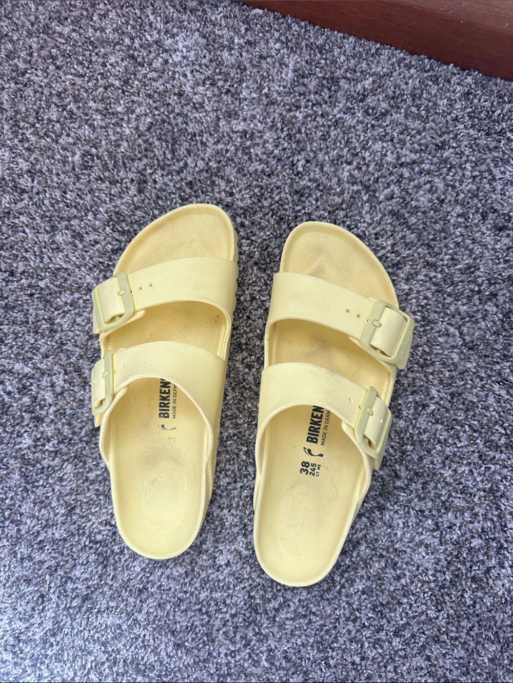 Birkenstock Women’s Pale Yellow Arizona Two-Strap Sandals